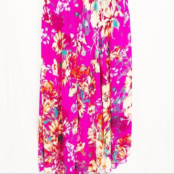 Madison Leigh Pink Floral Maxi Flow Dress Size 14 - Picture 9 of 9